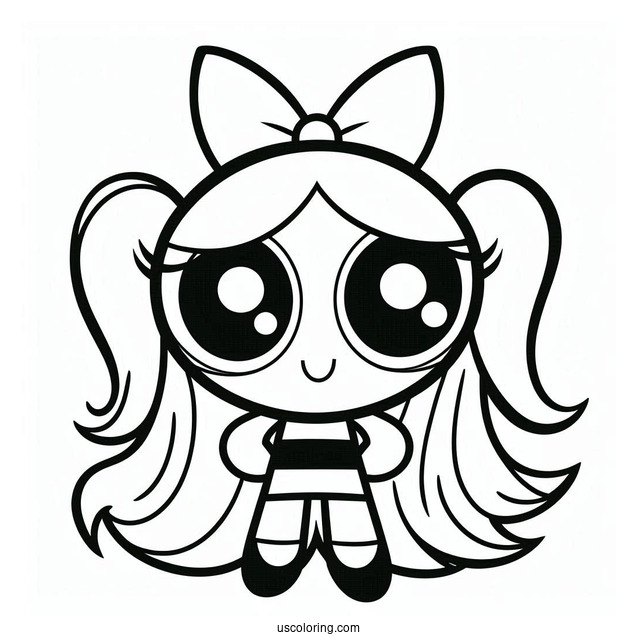 Simple Powerpuff Girls Coloring Page For Kids