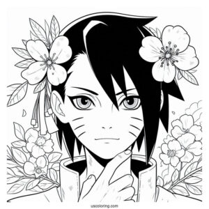 Sasuke Coloring Page With Sakura And Sarada In Boruto