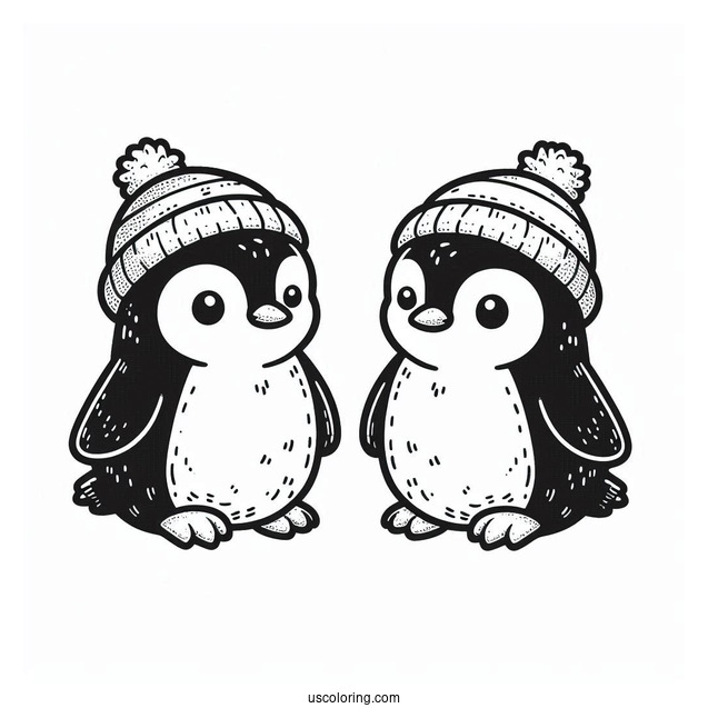 Two Australian Little Penguins Coloring In