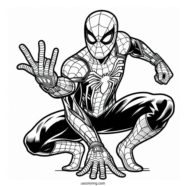 Spider-Man With The Avengers Coloring Sheet
