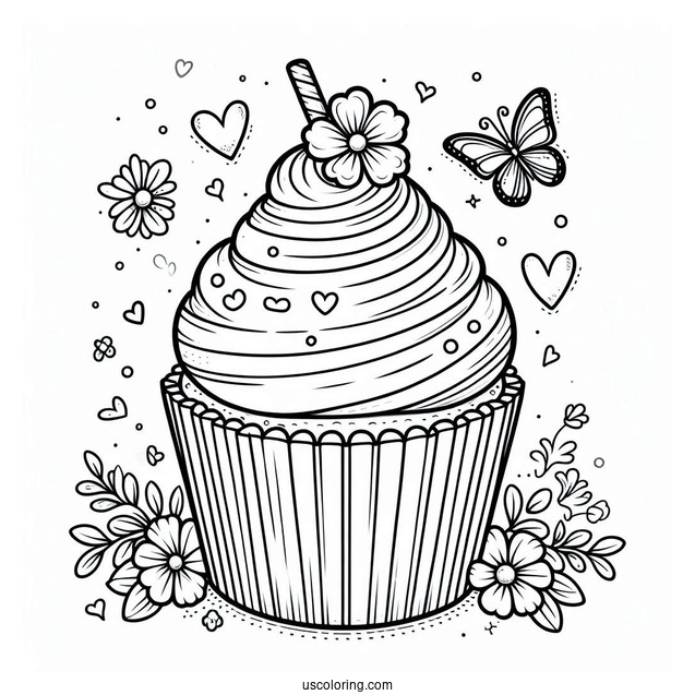 Cupcake Coloring Sheet