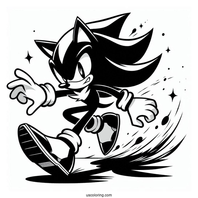 Shadow Coloring Page Attacking Sonic