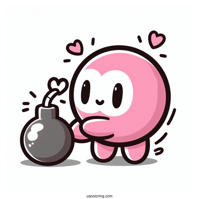 Pink Shy Guy Coloring Page Petting Bomb Ombs For Kids