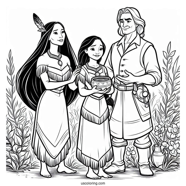 Pocahontas And John Smith With Grandmother Willow