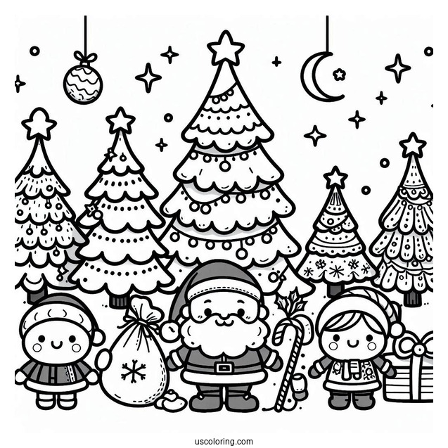 Christmas Trees With Mini Santas