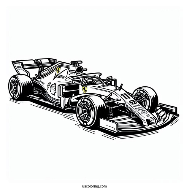 Ferrari F1 Coloring Page Car For Kids