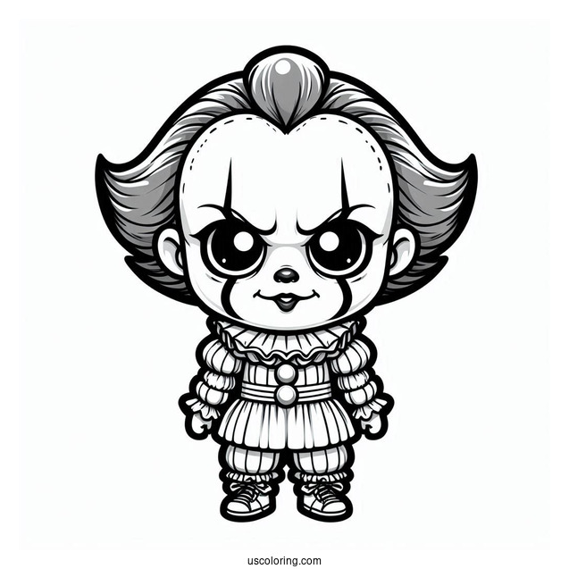 Frightening Chibi Pennywise Coloring Sheet