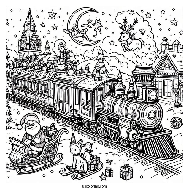 Easy Polar Express Coloring Page For Kids