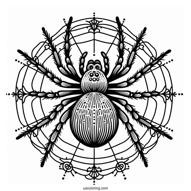 Simple Outline Of Spider To Color