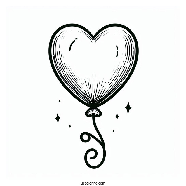 Love Heart Shaped Balloons To Color