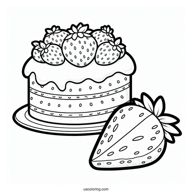 Coloring Sheet Of Strawberry Shortcake Slice