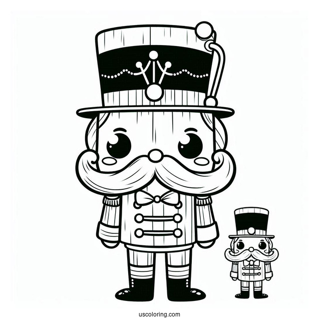 Cute Nutcracker Coloring Page With Top Hat And Mustache For Kids