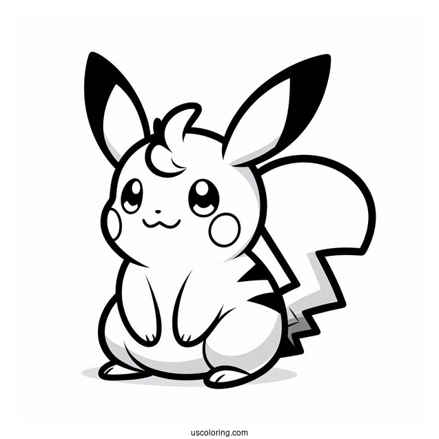 Easy Alolan Raichu Coloring Page For Preschoolers