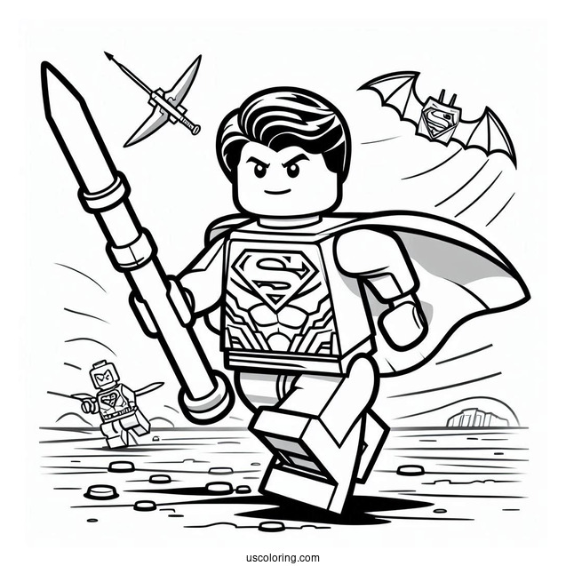 Lego Superman Coloring Page For Kids