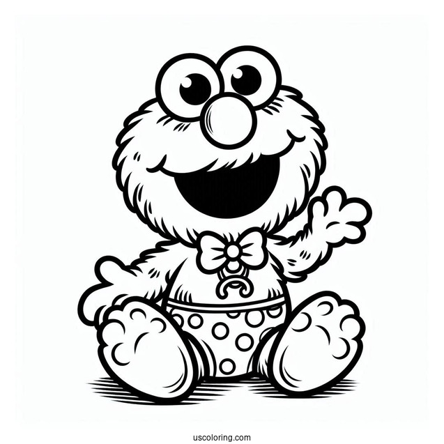 Baby Elmo Coloring Page For Kids