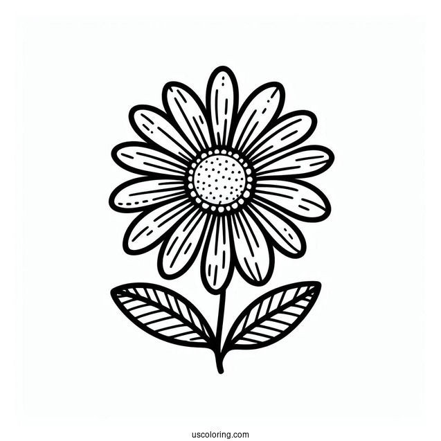 Flower Coloring Pages Of Simple Outline Of Daisies For Preschoolers