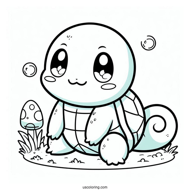 Easy Squirtle Coloring Page For Kids