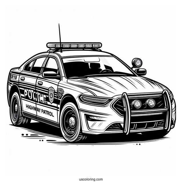 Highway Patrol Police Car To Color