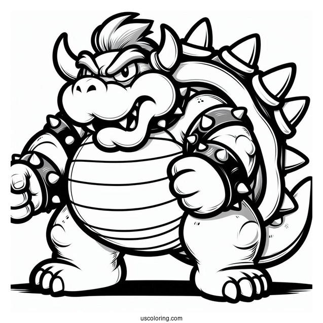 Angry Looking Bowser To Color