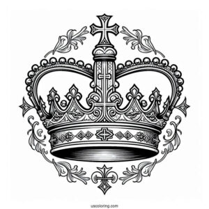 Oultine Of St Edward Heraldic Crown Coloring In