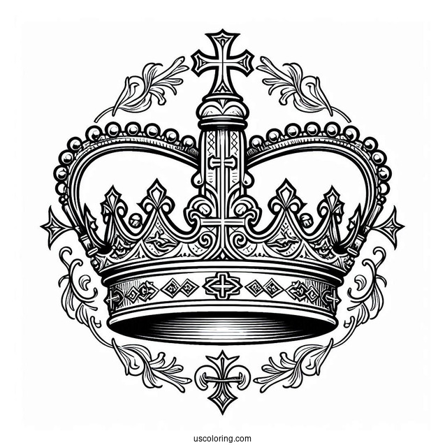 Oultine Of St Edward Heraldic Crown Coloring In