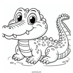 Vector The Crocodile Coloring Page For Kids