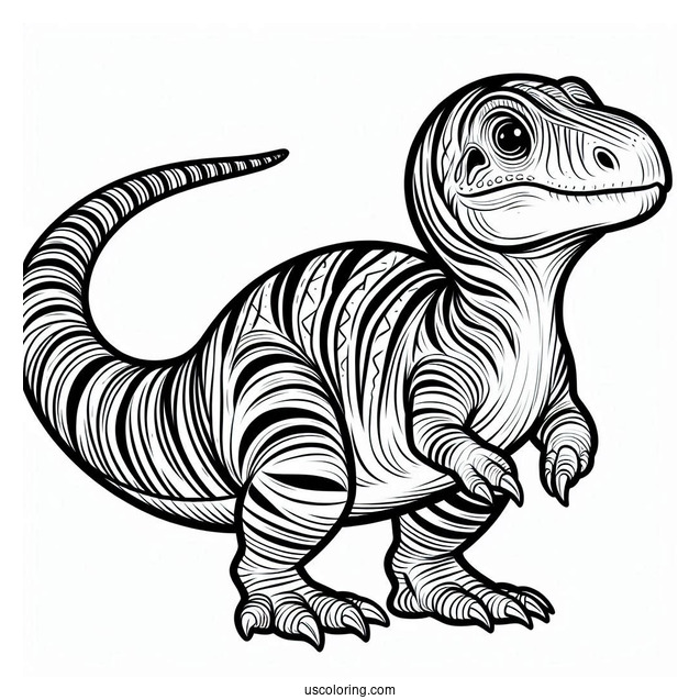 Striped Maiasaura Coloring Page For Kids