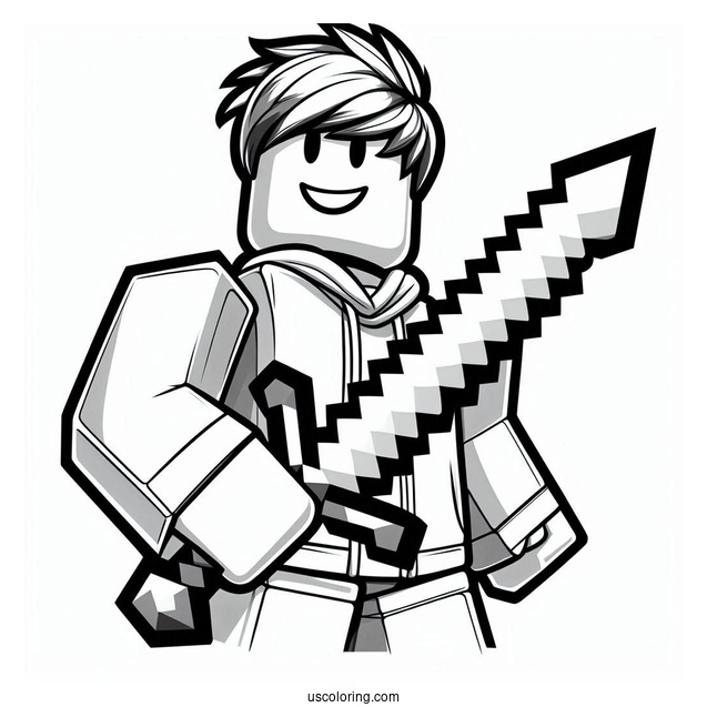 Roblox Guy With Minecraft Sword