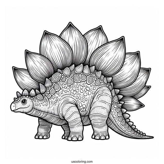 Stegosaurus Coloring Page With Detailed Dermal Plates