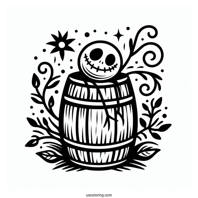 Easy Outline Of Barrel Coloring In