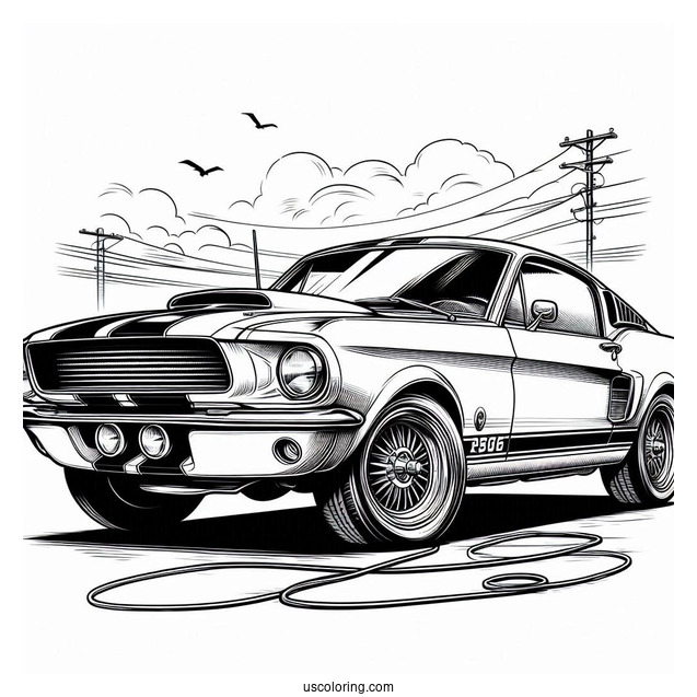 Vintage American Muscle Mustang Car