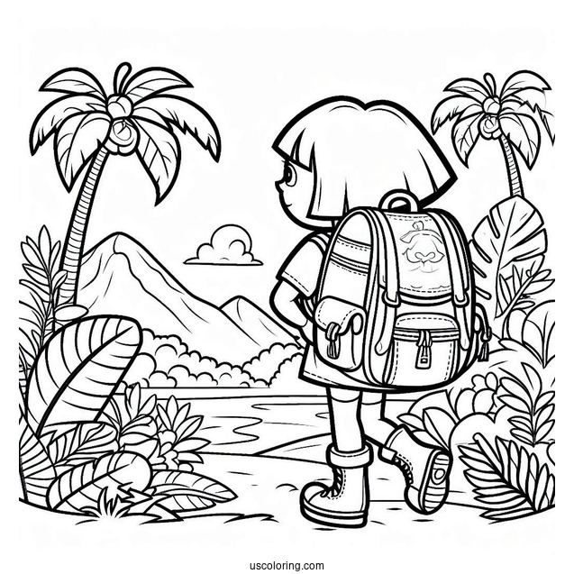 Coloring Page Of Doras Backpack