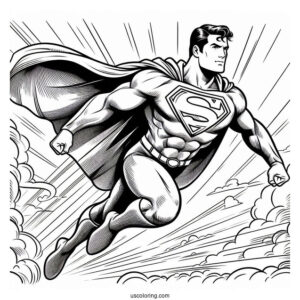 Flying Superman Coloring Page