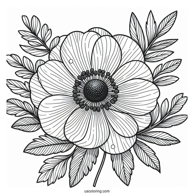 Flower Coloring Pages Of Anemone Mandala
