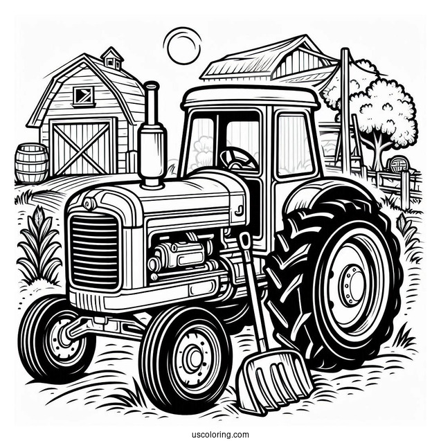 Detailed Farm Tractor To Color