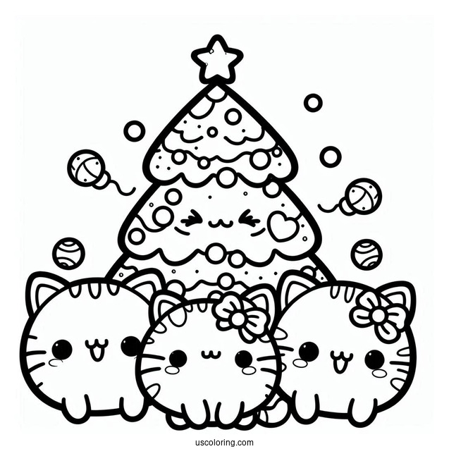 Kawaii Cat Themed Christmas Tree