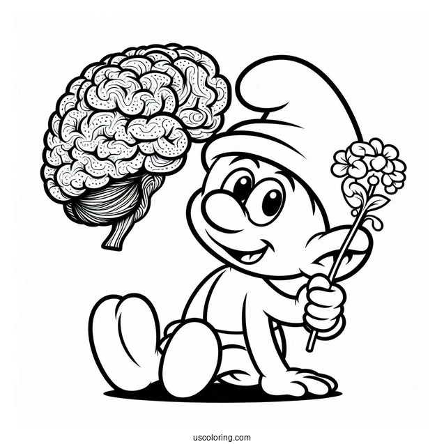 Brainy Smurf Coloring Sheet