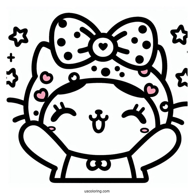 Sanrio Coloring Pages Of Badtz Maru With Arms Up