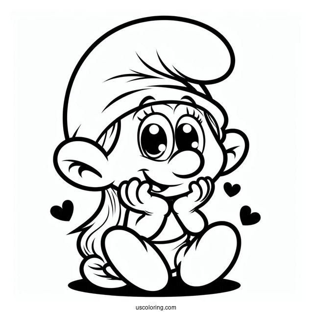 Cute Vexy Smurf Coloring Page