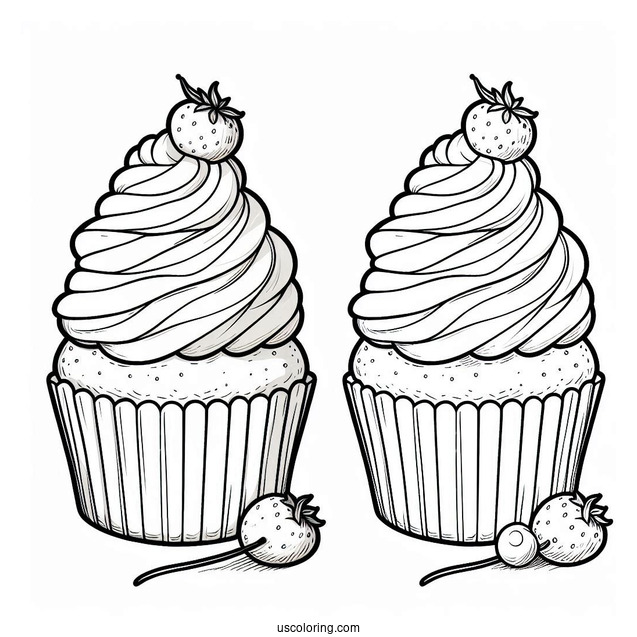 Vanilla Cupcake Coloring Sheet