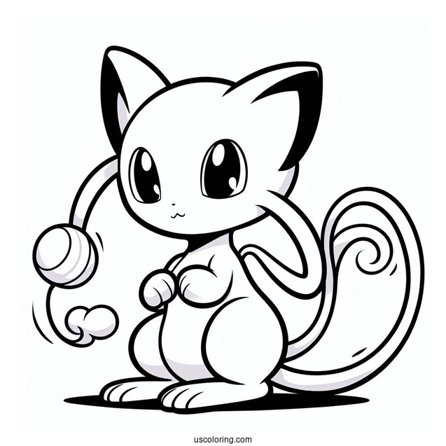 Mew Coloring Page With Mewtwo