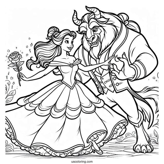 Princess Belle Dancing With Adam The Beast