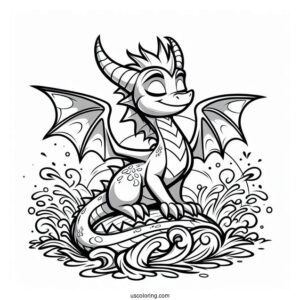 Sypro Coloring Page Detailed Cynder On A River