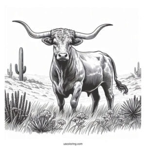 Texas Longhorn In The Field