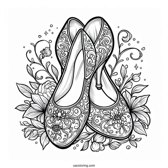 Cinderella Glass Slipper Coloring Page