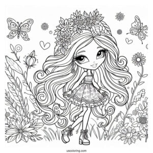 Cloe In the Garden Coloring Sheet