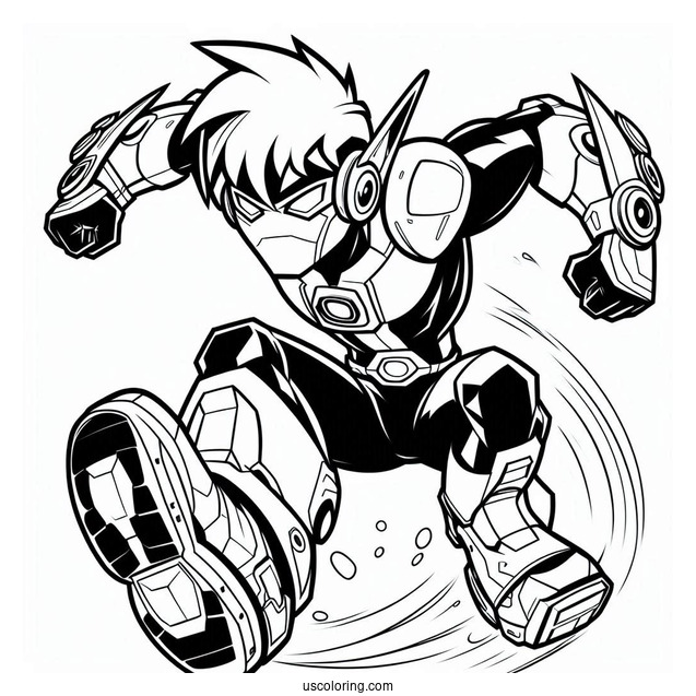 Ben 10 Coloring Page Of Crashhopper Leaping