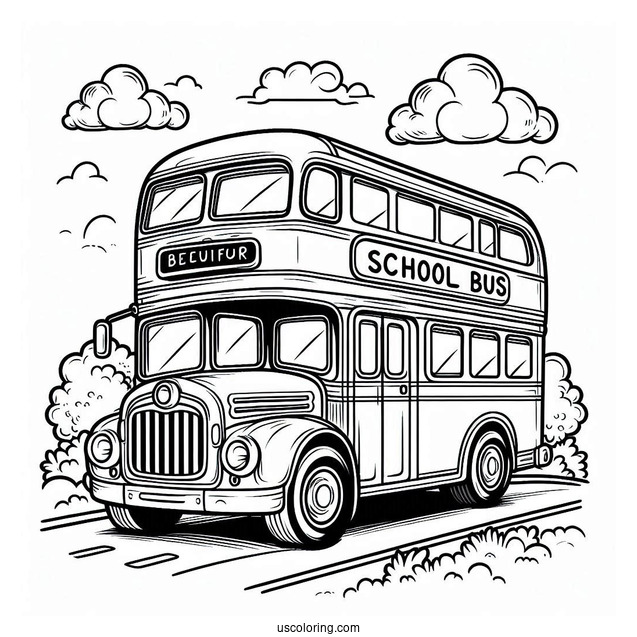 Coloring Page Of Double Decker Bus