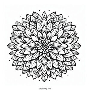 Flower Coloring Pages Of Chrysanthemum Flower Mandala