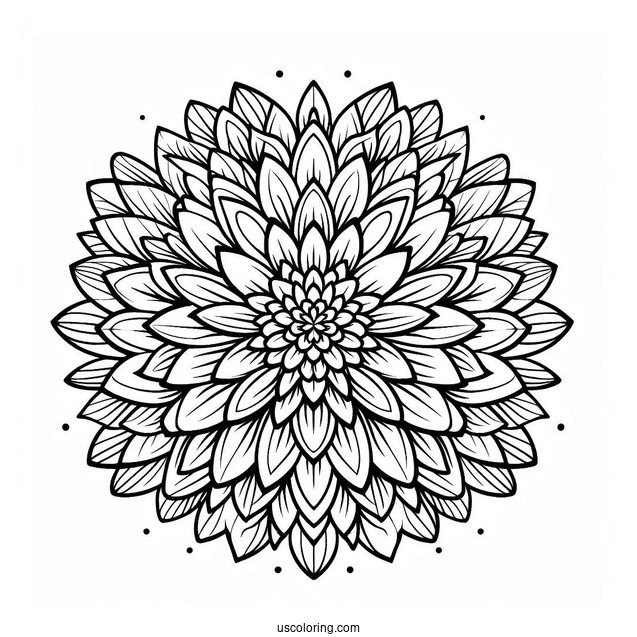 Flower Coloring Pages Of Chrysanthemum Flower Mandala